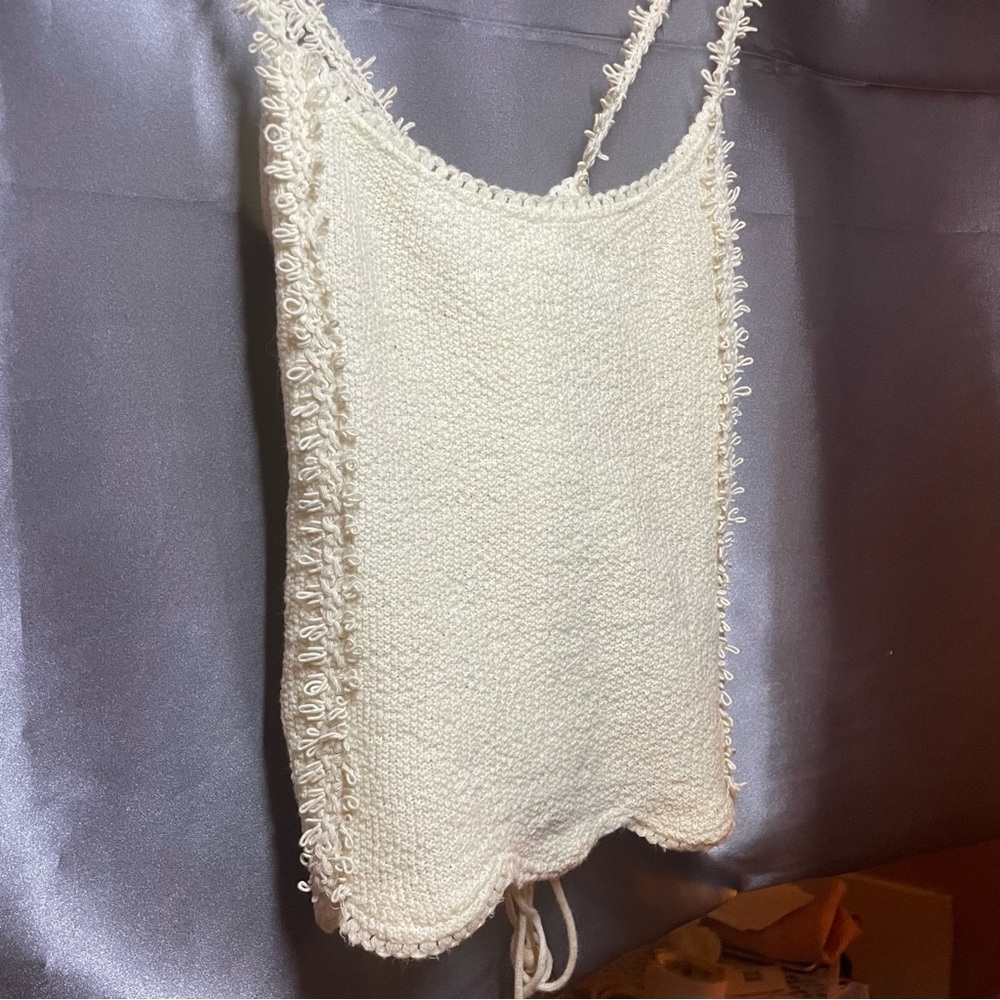 Señora Caballero Knit Tank Top 100% Cotton Adjustable Artisanal Boho XS